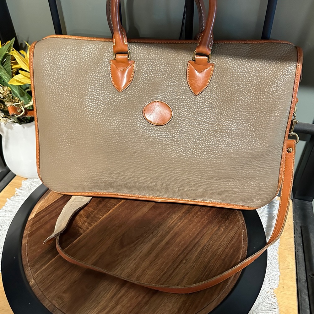 Dooney & Bourke Tan and Brown Laptop Bag